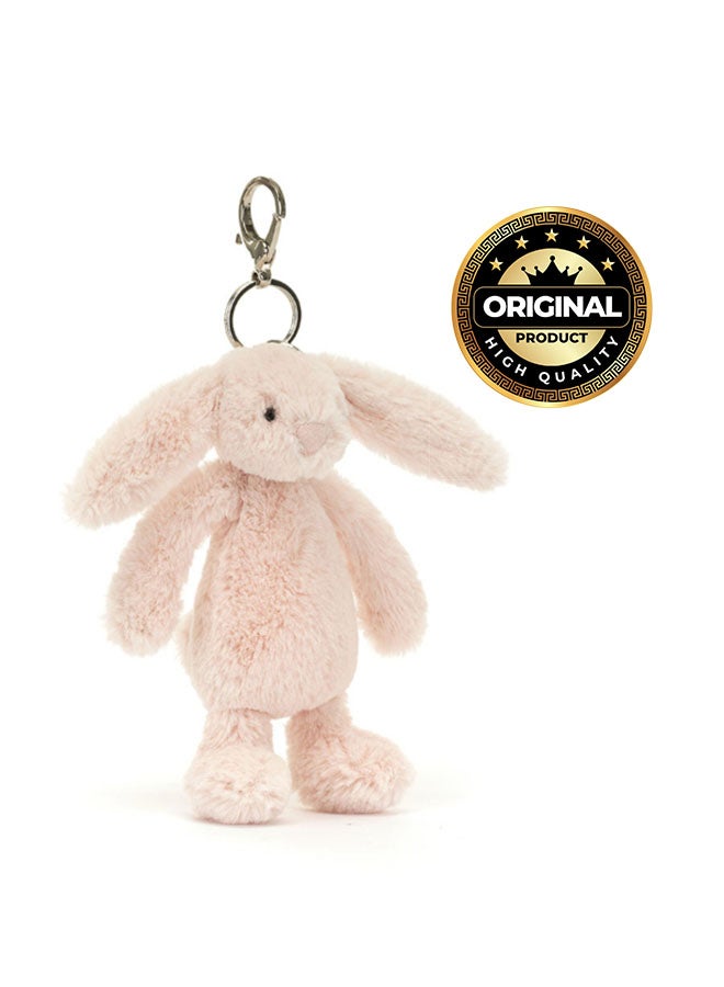 Jellycat سحر حقيبة الأرنب الخجول بلش 13 سم، حلقة مفاتيح أرنب ناعمة مع مشبك، إكسسوار لطيف للحقائب والحقائب الظهرية - Image 1